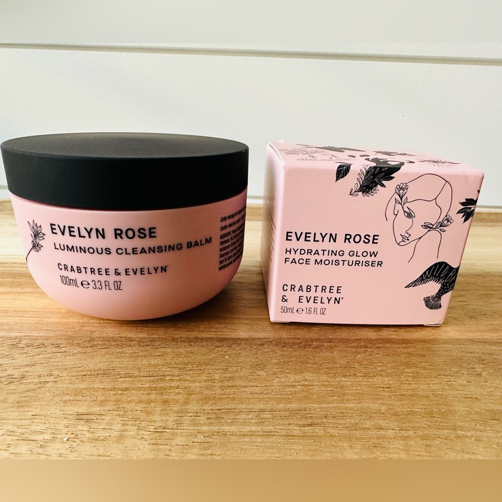 2 Crabtree & Evelyn CLEANSING BALM and Hydrating Glow face Moisturizer
